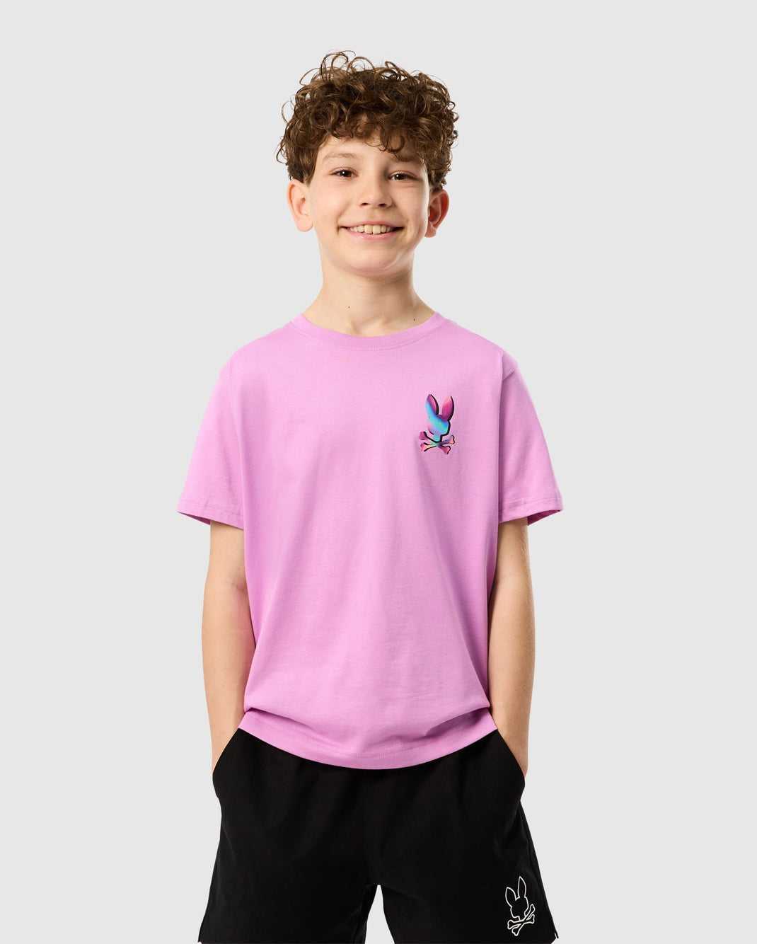 Polos Psycho Bunny Tyler Back Graphic Tee Violette Enfant | JQE-78466871